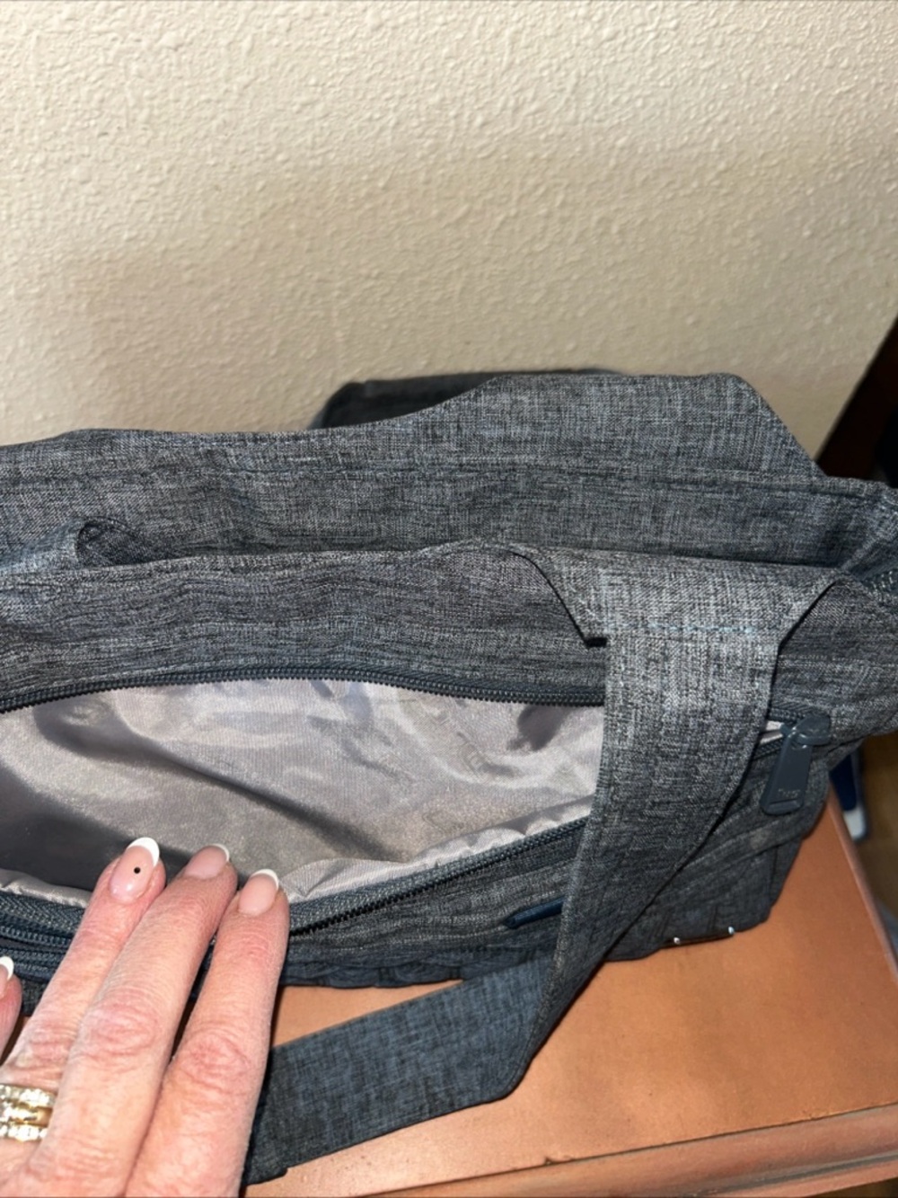 lug Charcoal Quilted Satchel Crossbody Bag - Picture 2 of 6